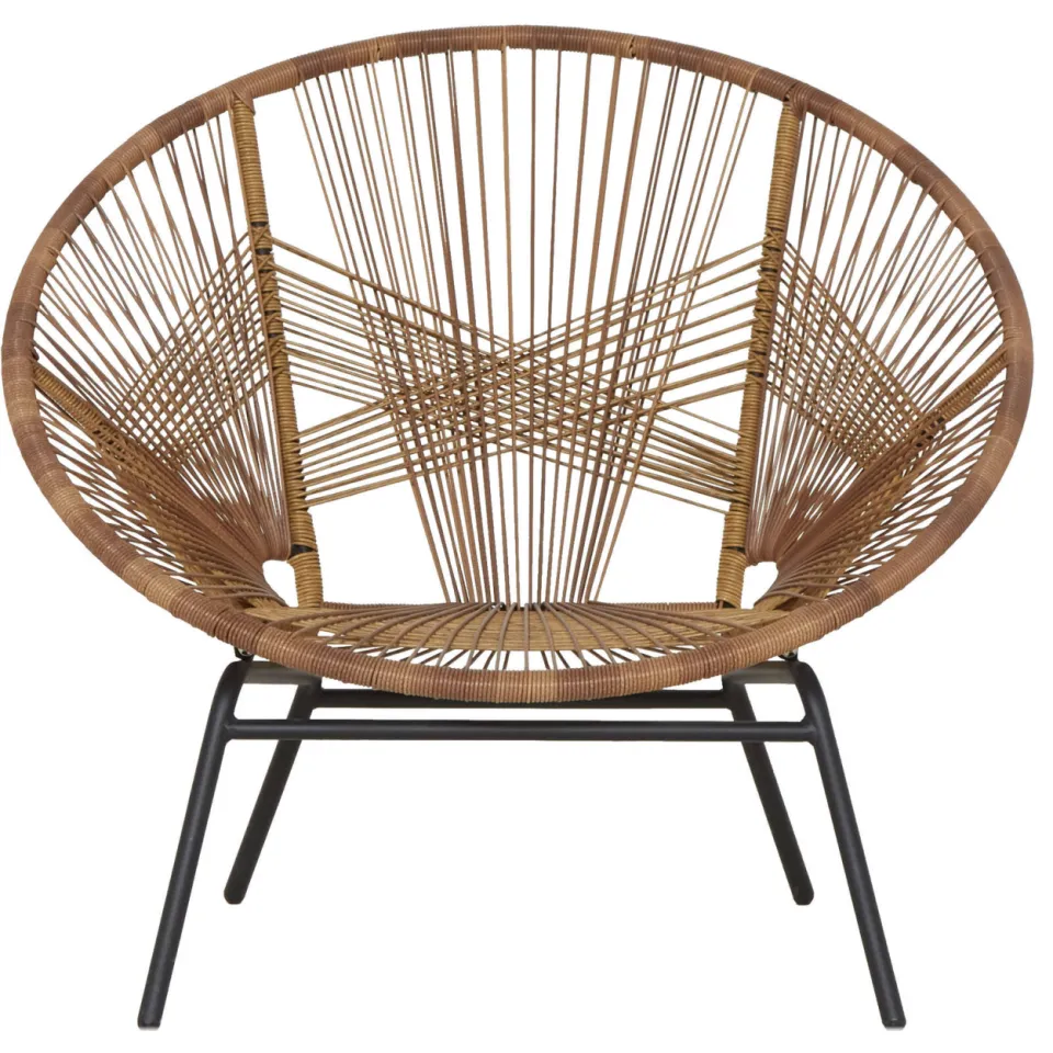 NOUS Garden loungestoel Miami Naturel/zwart