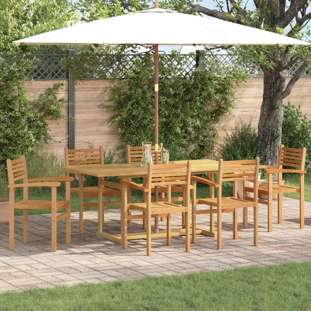 vidaXL Tuin eettafelset 7 st Bruin Massief Teakhout, foto 2