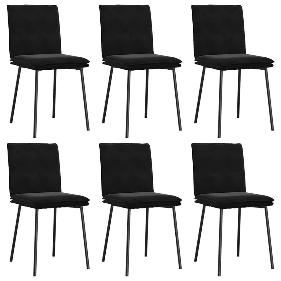 vidaXL Eetkamerstoelen 6 st fluweel zwart, foto 3