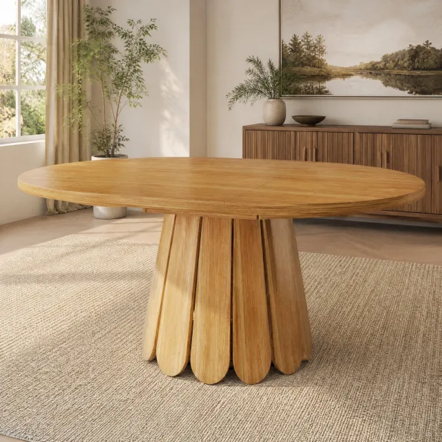 Maisentiel Uitschuifbare eettafel – rond tot ovaal – 118-158 cm – bruin