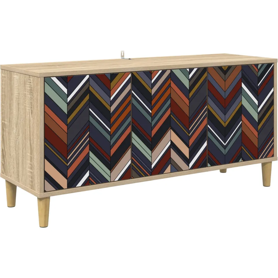 vidaXL Tv-meubel OMMEN 102 x 33 x 50 cm Sonoma Bewerkt hout bruin, foto 3