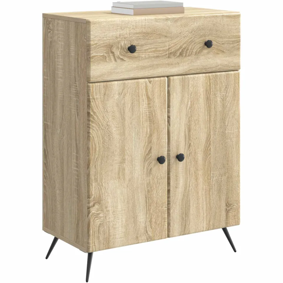 vidaXL Dressoir Sonoma Eiken 66 x 34,5 x 90 cm Bewerkt hout Bruin