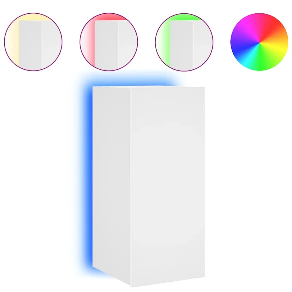 vidaXL Tv-wandmeubel met LED-verlichting 30,5x35x70 cm wit, foto 3