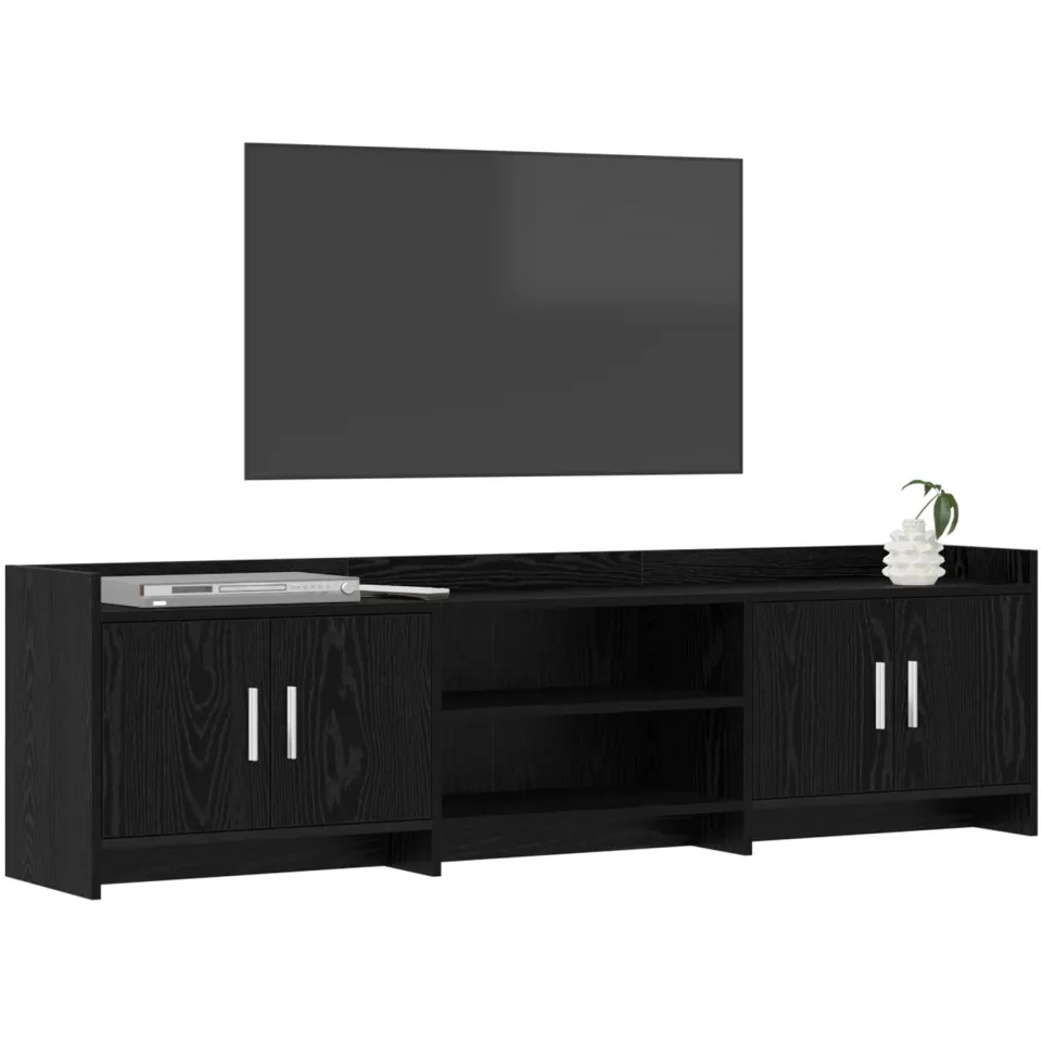 vidaXL TV-kast 168 x 33 x 47 cm Zwart eiken Bewerkt hout