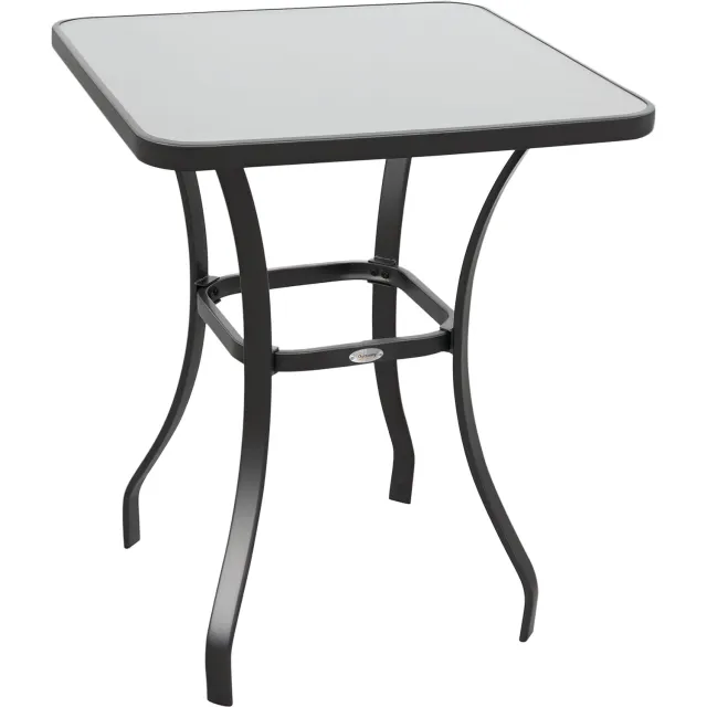 Outsunny Patio bijzettafel - Metaal - 68,5 x 68,5 x 84 cm - Grijs