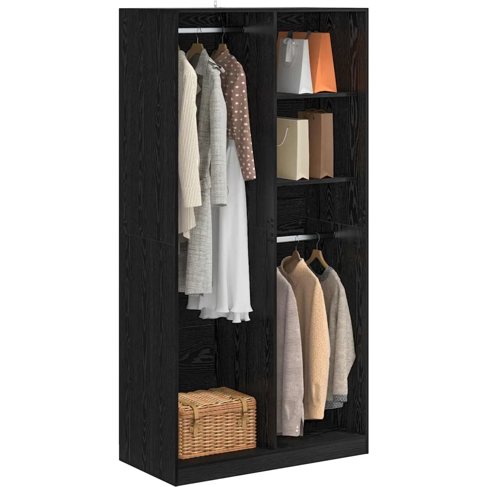 vidaXL Kledingkast Zwart eiken 100 x 50 x 200 cm