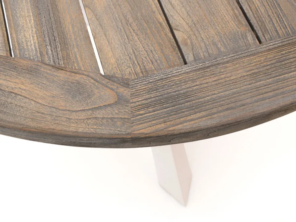 ROUGH Furniture ROUGH-Y dining tuintafel ø 120cm (h:75cm) bruin, foto 5