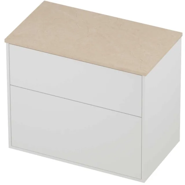 Proline Deck Badmeubelset Hardsteen Voor Grepen Asymmetrisch 80x46x67 cm Sand Stone Mat White
