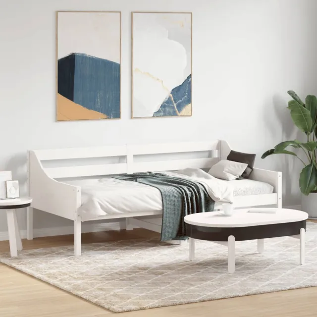vidaXL Slaapbank zonder matras 90x190 cm massief grenenhout wit