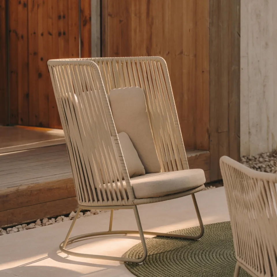 Kave Home Saconca fauteuil met hoge rug groen, foto 6