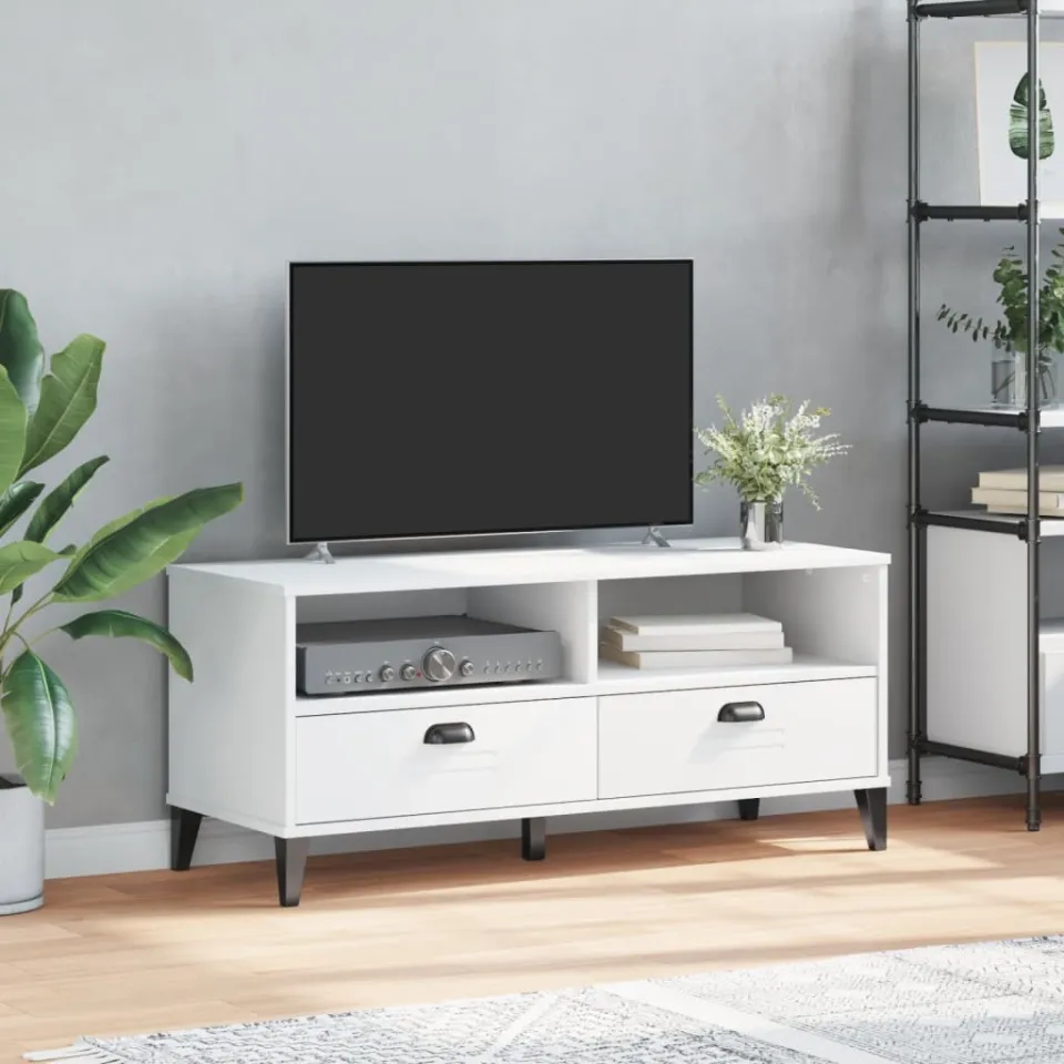 vidaXL Tv-meubel VIKEN bewerkt hout wit, foto 3