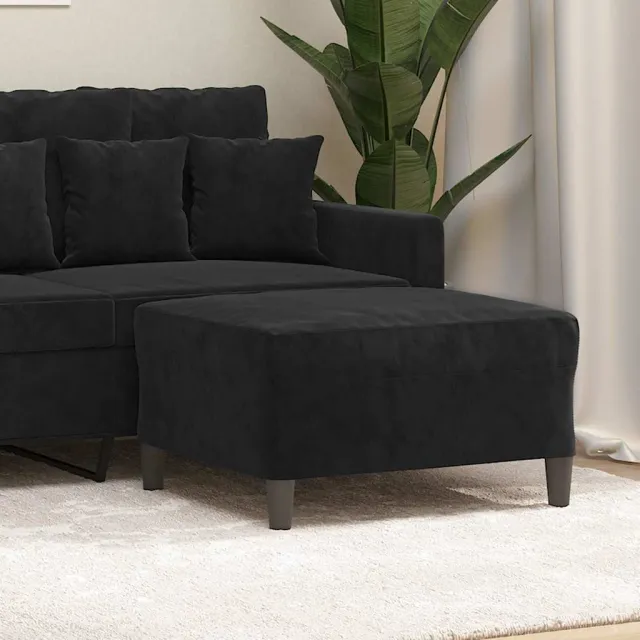 vidaXL Voetenbank 70x55x41 cm fluweel zwart, foto 2