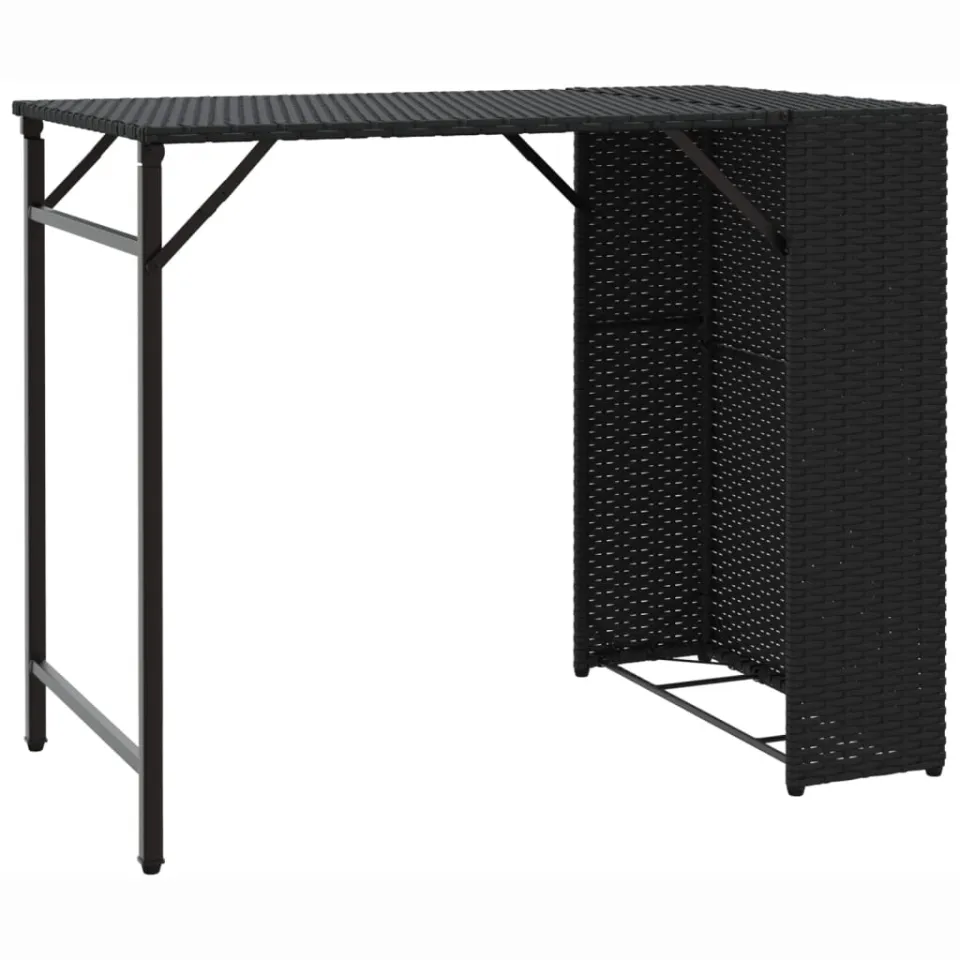 vidaXL 5-delige Tuinset inklapbaar poly rattan zwart, foto 4