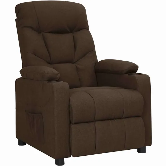 vidaXL Fauteuil verstelbaar stof donkerbruin