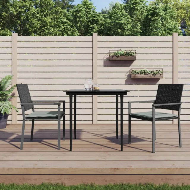 vidaXL 3-delige Tuinset met kussens poly rattan en staal, foto 2
