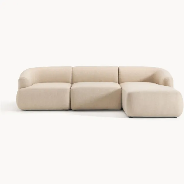 Westwing Collection Modulaire hoekbank Sofia (3-zits) Beige