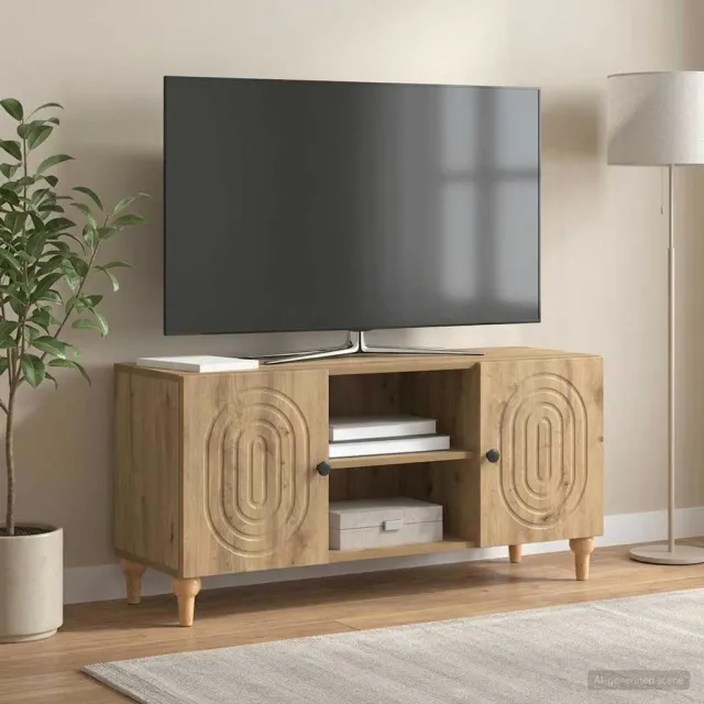 vidaXL TV-kast 102 x 34,5 x 50 cm Artisanaal eiken Bewerkt hout Bruin