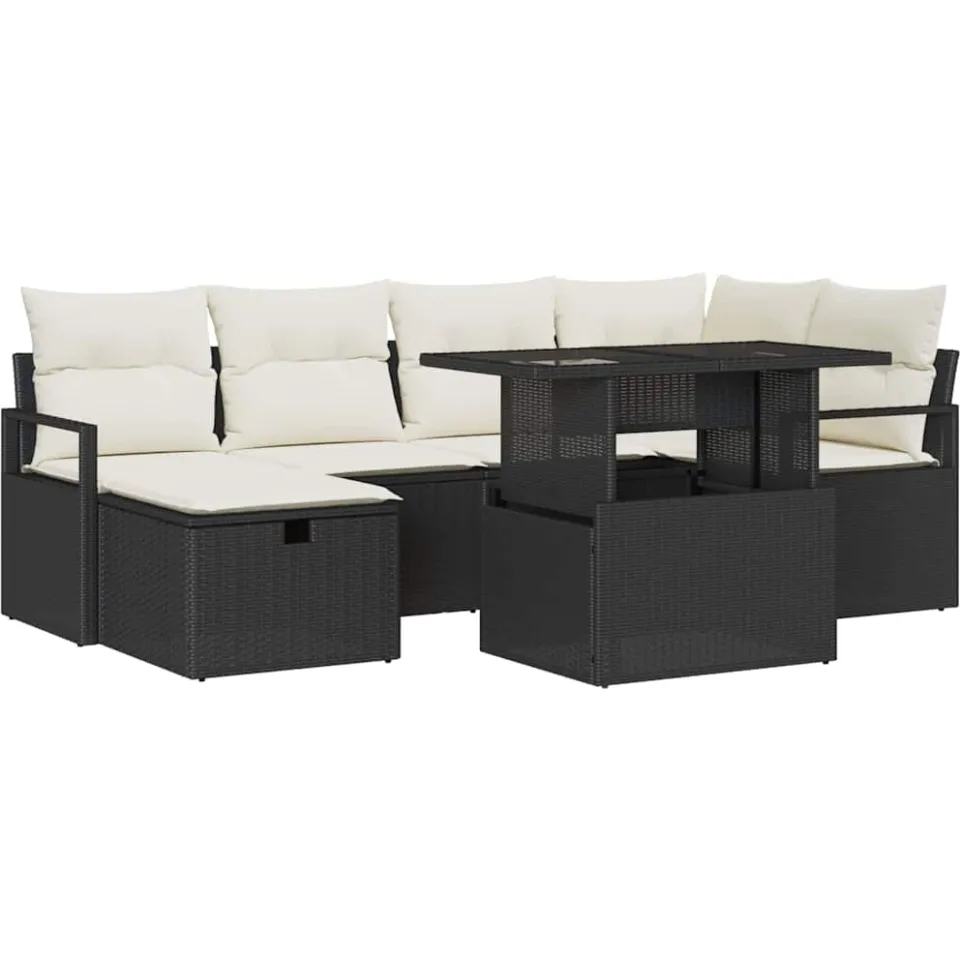 vidaXL Tuin Sofa Set 6 st poly rattan Bruin