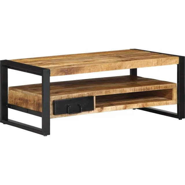 vidaXL Salontafel 90x50x36 cm massief ruw mangohout bruin