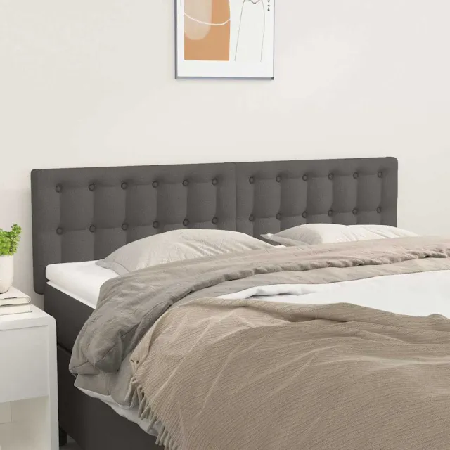 vidaXL Hoofdborden 144x5x78/88 cm kunstleer grijs
