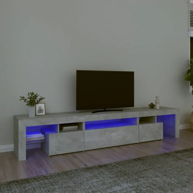 vidaXL Tv-meubel met LED-verlichting 215x36,5x40 cm betongrijs grijs, foto 2