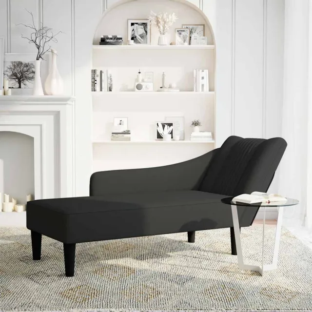vidaXL Chaise longue met rechterarmleuning fluweel donkergroen groen, foto 2