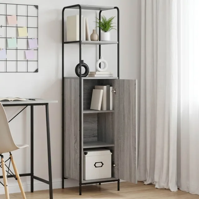 vidaXL Hoge kast Grijs Sonoma 40 x 33 x 161 cm Bewerkt hout, foto 2