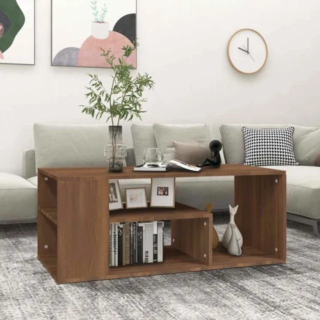vidaXL Salontafel 100x50x40 cm bewerkt hout bruineiken, foto 2