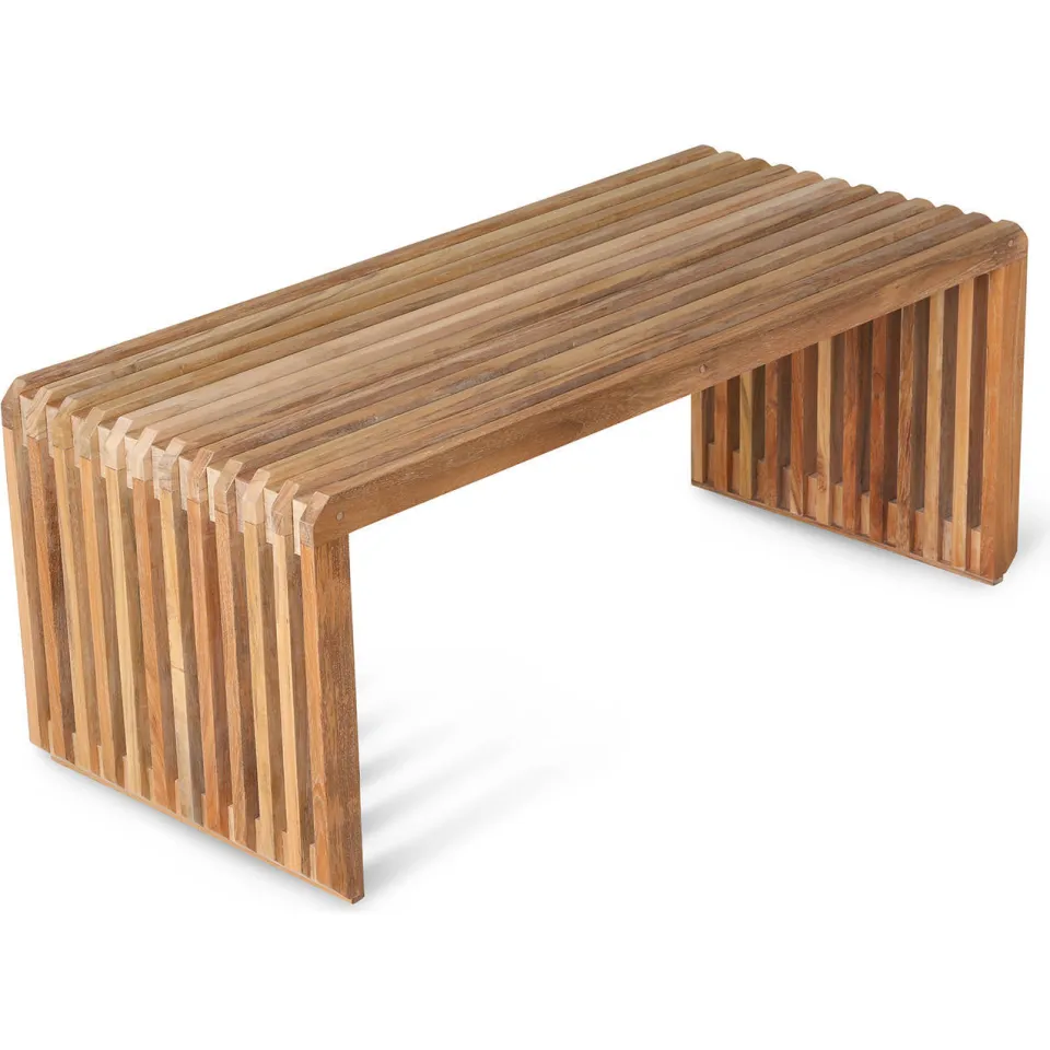 HKLIVING bankje Slatted natural teak, foto 3