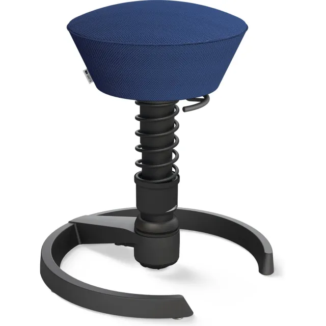 Aeris Swopper - ergonomische bureaukruk - zwart onderstel - blauwe zitting - gliders - mesh - hoog Zwart/ blauw hoog