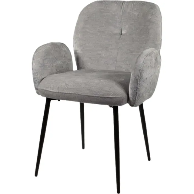 MySons Eetkamerstoel Bobby met armleuning - Perfect Harmony - Lichtgrijs - Unique Collection - eetkamerstoelen set van 2