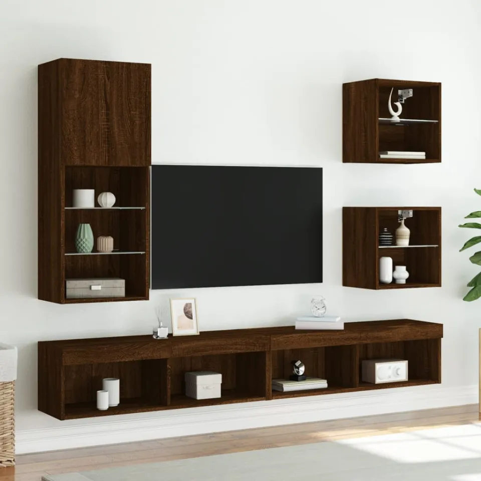 vidaXL Tv-meubelset 16.0 x 11.8 x 40.2 in Brown Oak, foto 3