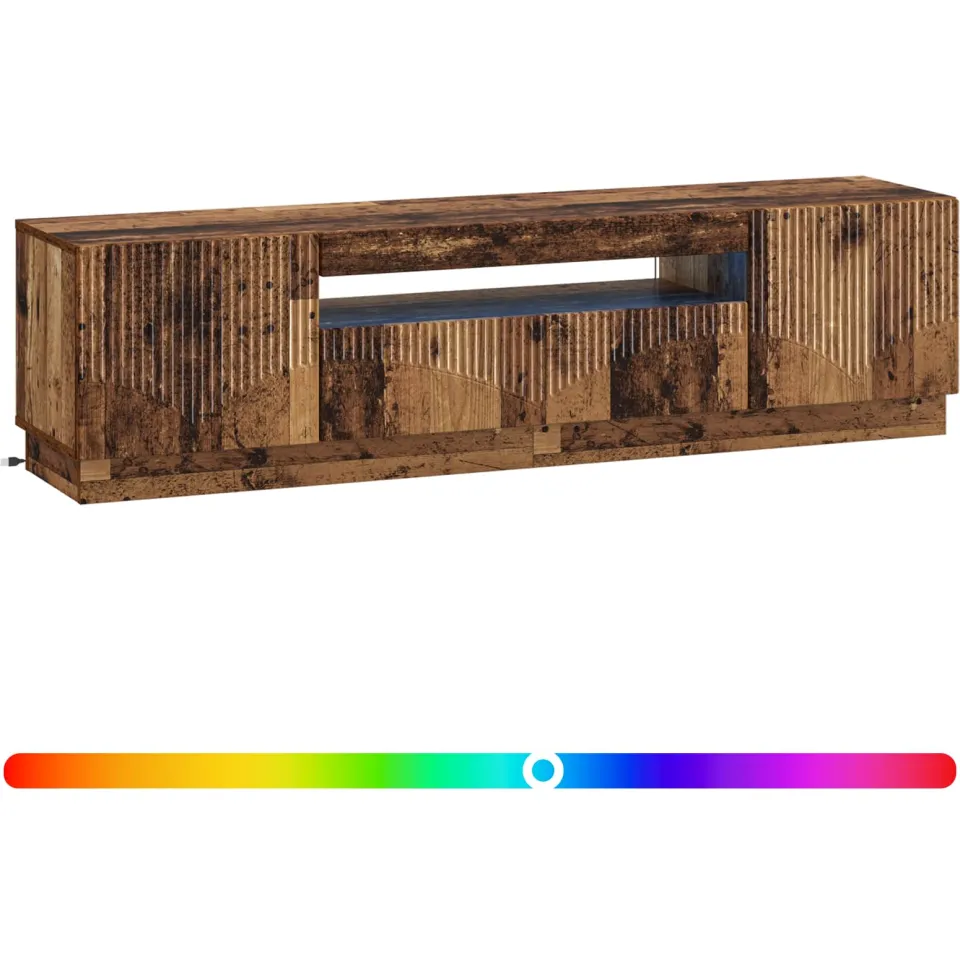 vidaXL LED tv-meubel Oud hout Bewerkt hout Bruin