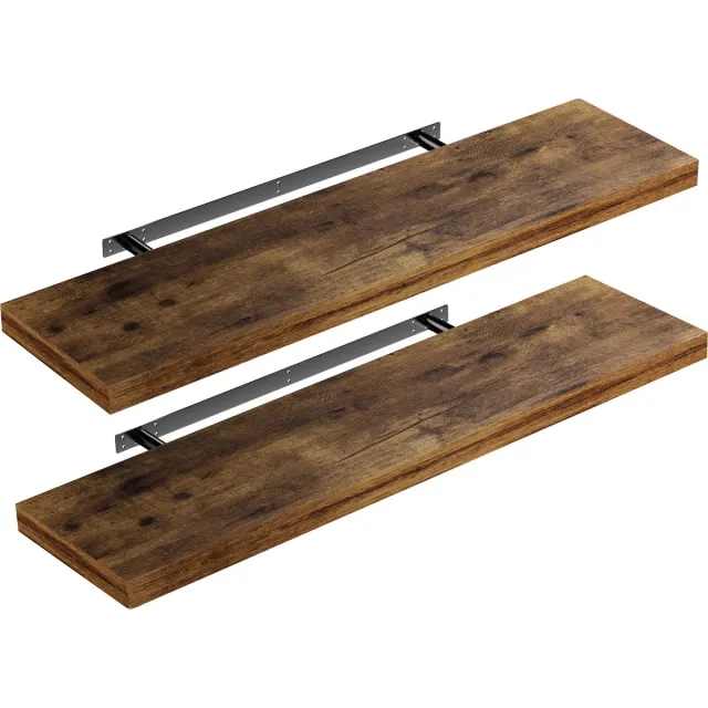 Casaria Wandplank – 2 St. 90 cm 15kg Belastbaar – Donker Eiken