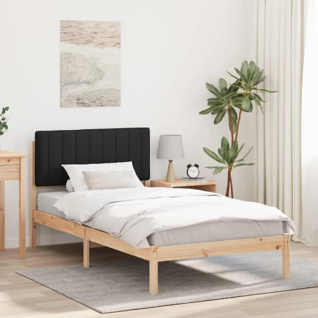 vidaXL Bedframe met Gevoerd Hoofdgedeelte Zwart 100 x 200 cm