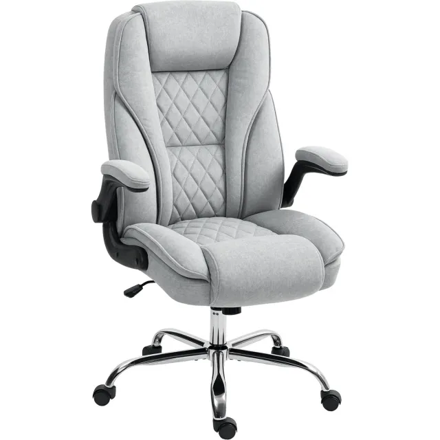 Homcom Bureaustoel-Fluwelen (100% polyester)-70x70x122cm-Grijs