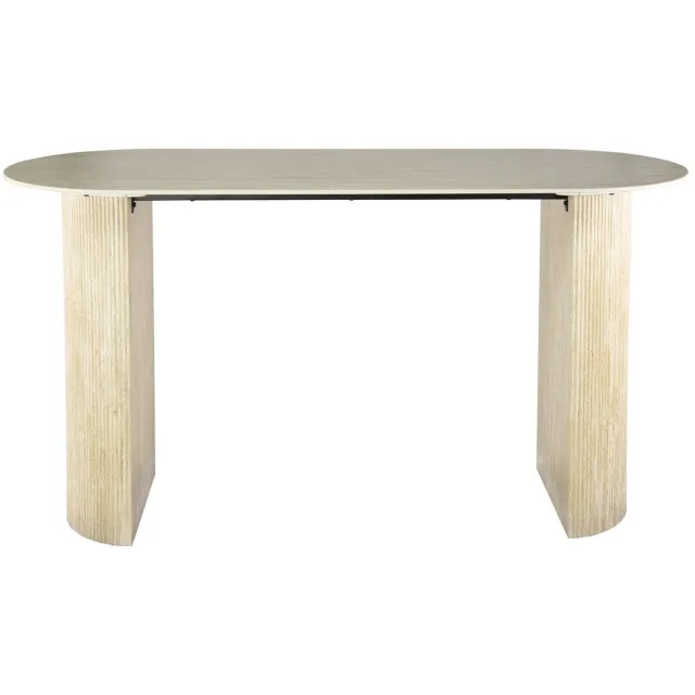 G***-M Giga Meubel Bartafel Romano - Ovaal Keramiek Travertin - 178x70x92cm Off White
