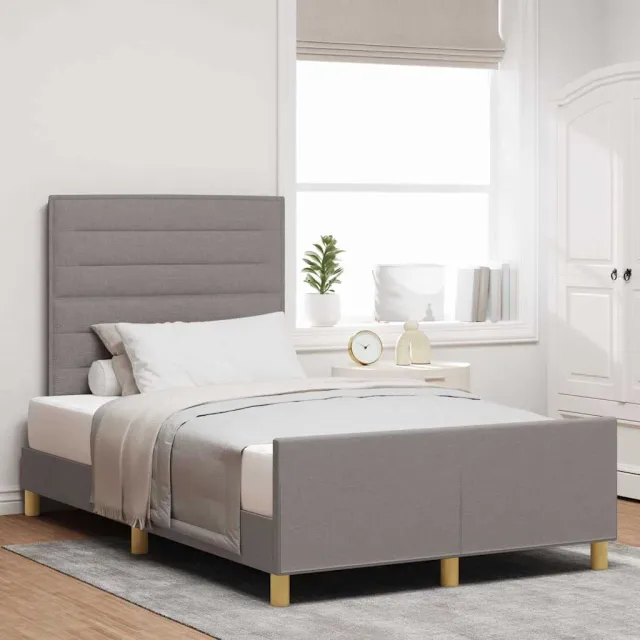 vidaXL Bedframe met hoofdeinde Taupe 120 x 200 cm Stof