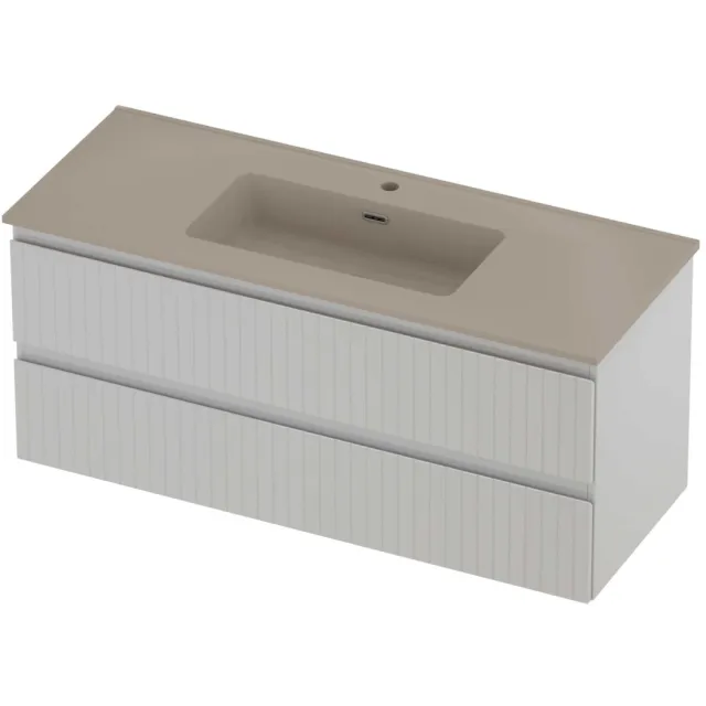 Proline Tribute Badmeubelset Porselein Elegant 1 Kraangat 120x46x54 cm Mat Crème Cotton Glans Wit