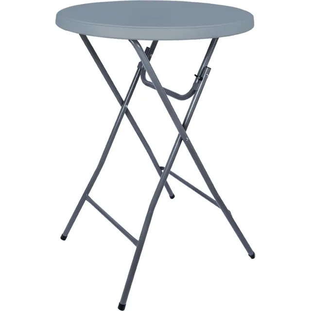 Brasq Statafel Grijs - ø80 x 110 cm - staantafel - partytafel - Bartafel - voor binnen en buiten - Vouwtafel - Inklapbaar - kunststof en metaal