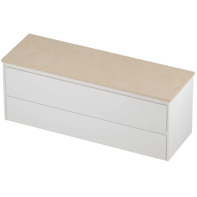 Proline Deck Badmeubelset Hardsteen Symmetrisch 140x46x55 cm Sand Stone Mat Wit