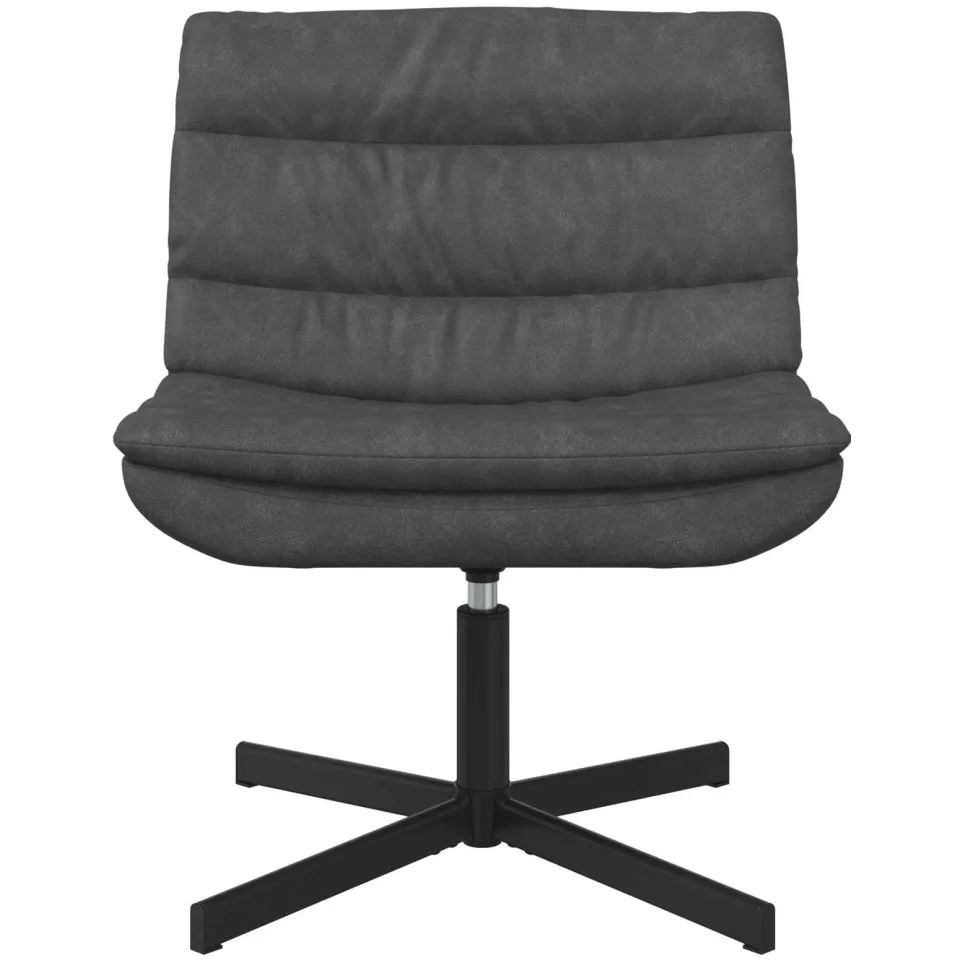 vidaXL Draaistoel Zwart 63 x 75 x 76 cm Antiek PU, foto 2
