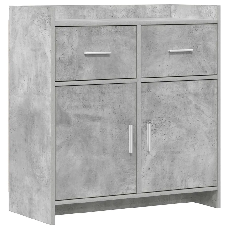 vidaXL Dressoir Betongrijs 75 x 36 x 80 cm Bewerkt hout grijs, foto 3