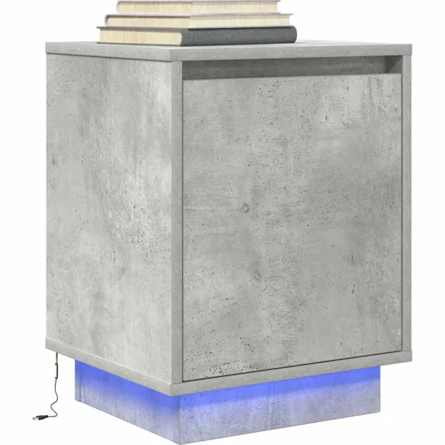 vidaXL Nachtkastje met LED-verlichting 38x34x50 cm betongrijs bruin