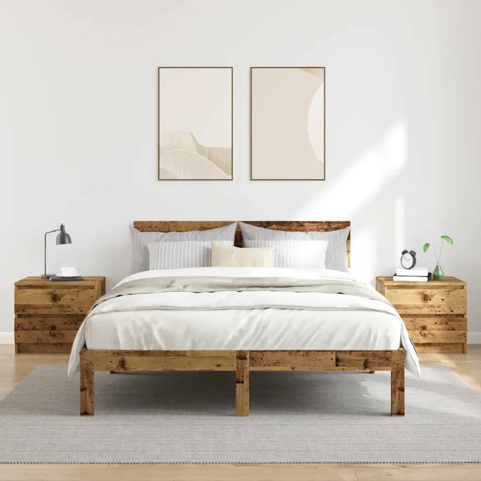 vidaXL Nachtkastjes 2 st 50x40x43.5 cm bewerkt hout oud houtkleurig bruin, foto 3