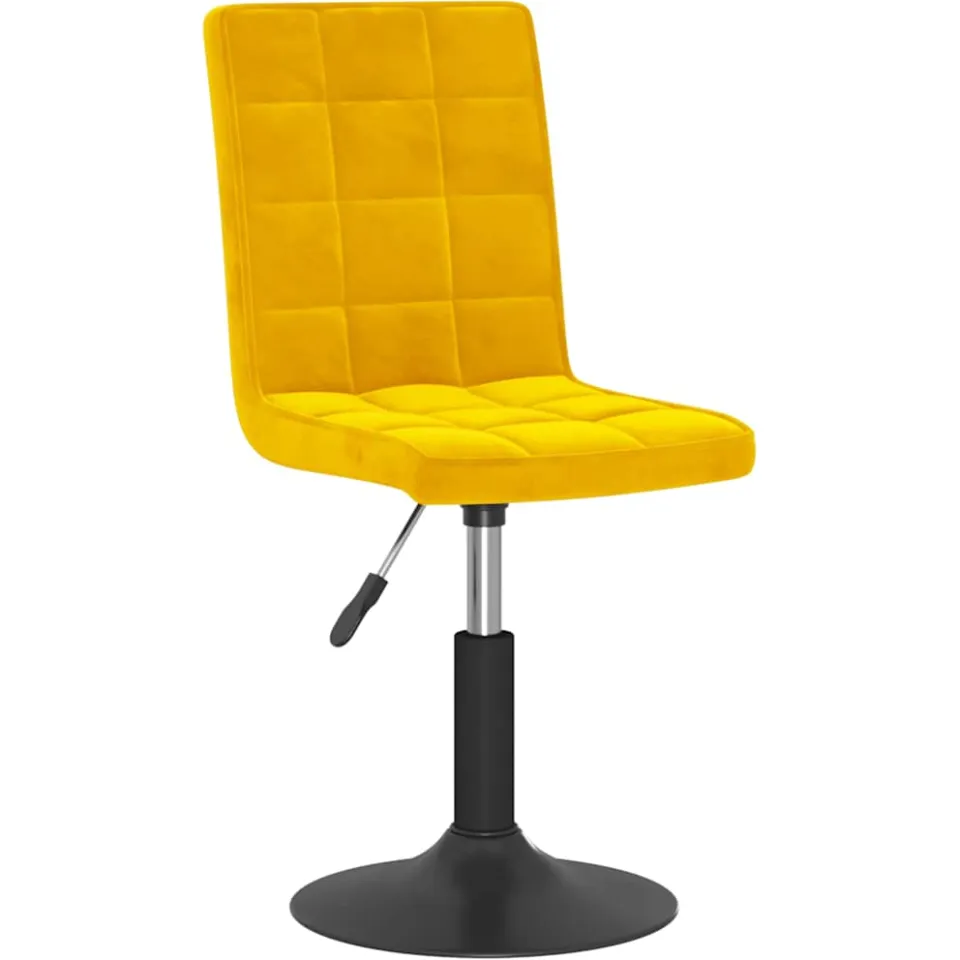 vidaXL Eetkamerstoelen draaibaar 2 st fluweel mosterdgeel