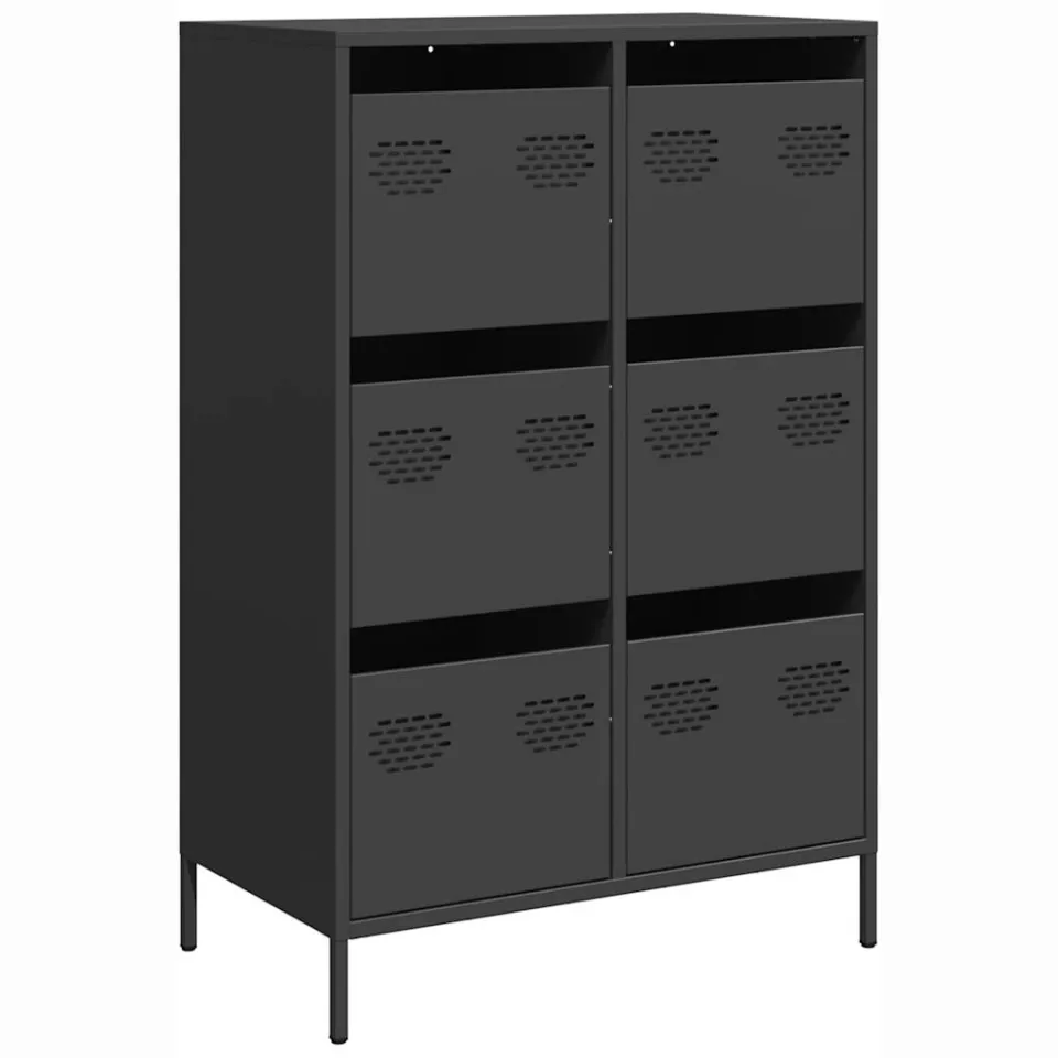 vidaXL Hoge kast 68x39x101,5 cm staal zwart, foto 3