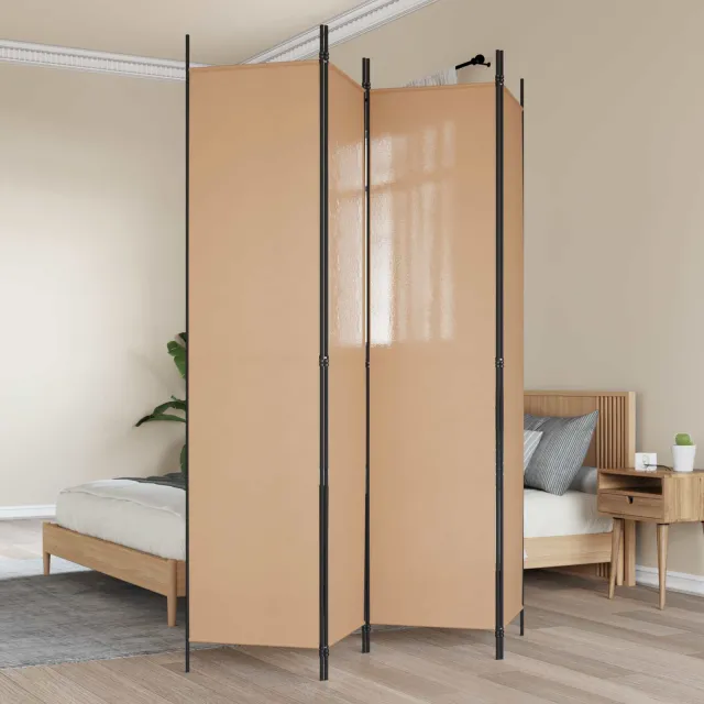 vidaXL 4-panelen roomdivider Beige 200 x 220 cm Stof, foto 2