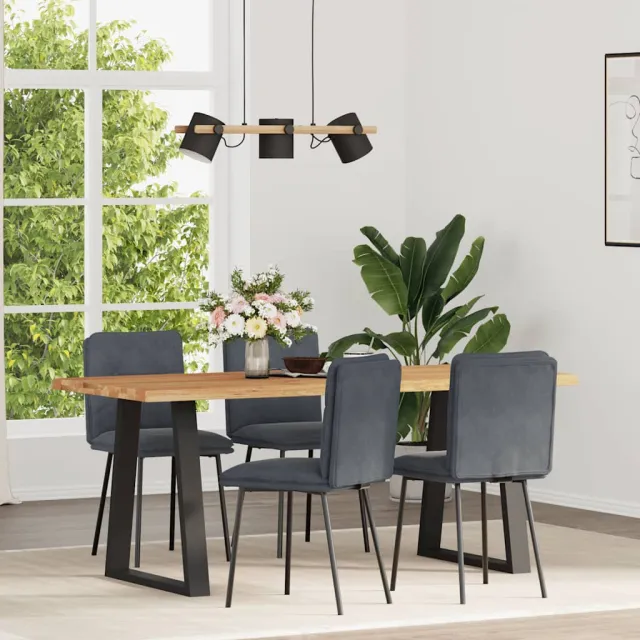vidaXL Eetkamerstoelen 4 st fluweel donkergrijs