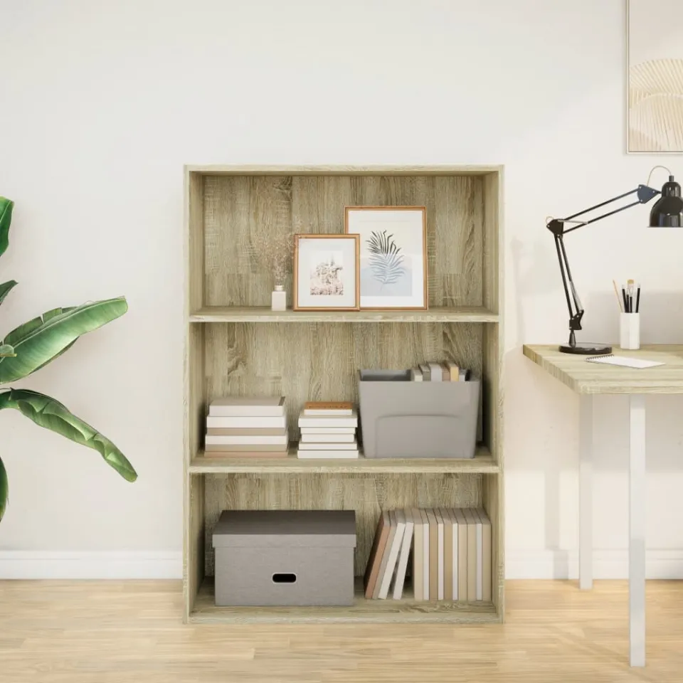 vidaXL Boekenkast 80x30x114 cm bewerkt hout sonoma eikenkleurig, foto 2